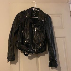 Black leather jacket